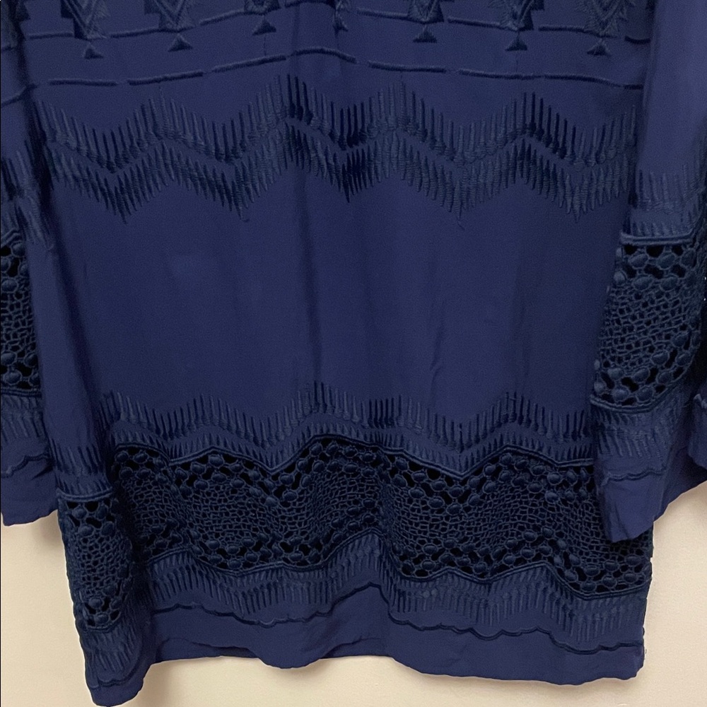 La Blanca Blue Embroidered and Lace Cut Out Resort Wear Size XS - Picture 4 of 10